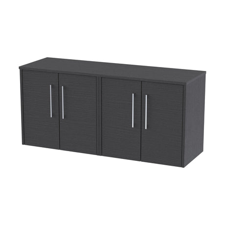 [BFPF2223W2] Winshill Contemporary Wall Hung Vanity Unit with Worktop, Woodgrain Dark Grey, 1200mm - Cutout