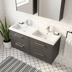 [BFPF2224C] Winshill Contemporary 4 Drawer 1200mm Wall Hung Vanity Unit with Double Basin - Choice of Colour