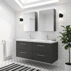 [BFPF2224C] Winshill Contemporary 4 Drawer 1200mm Wall Hung Vanity Unit with Double Basin - Choice of Colour