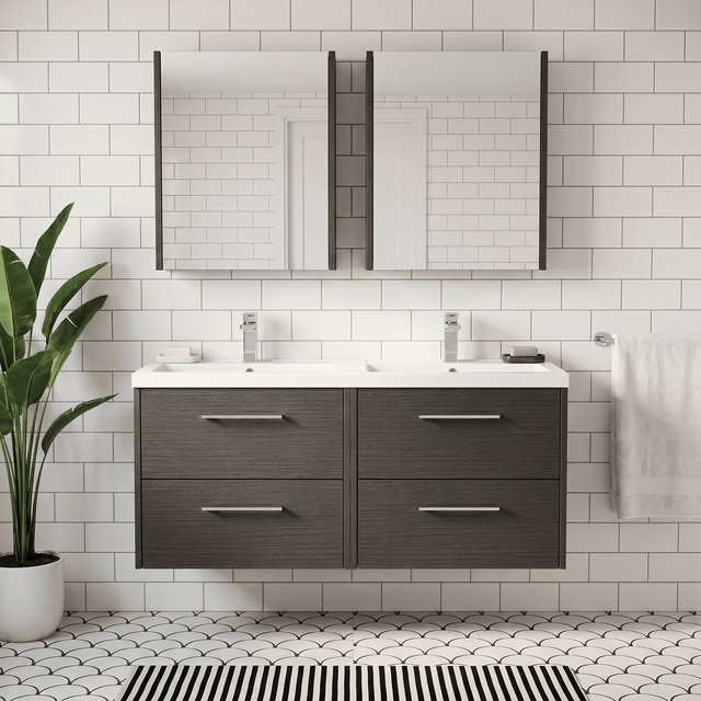 [BFPF2224C] Winshill Contemporary 4 Drawer 1200mm Wall Hung Vanity Unit with Double Basin - Choice of Colour - Silo