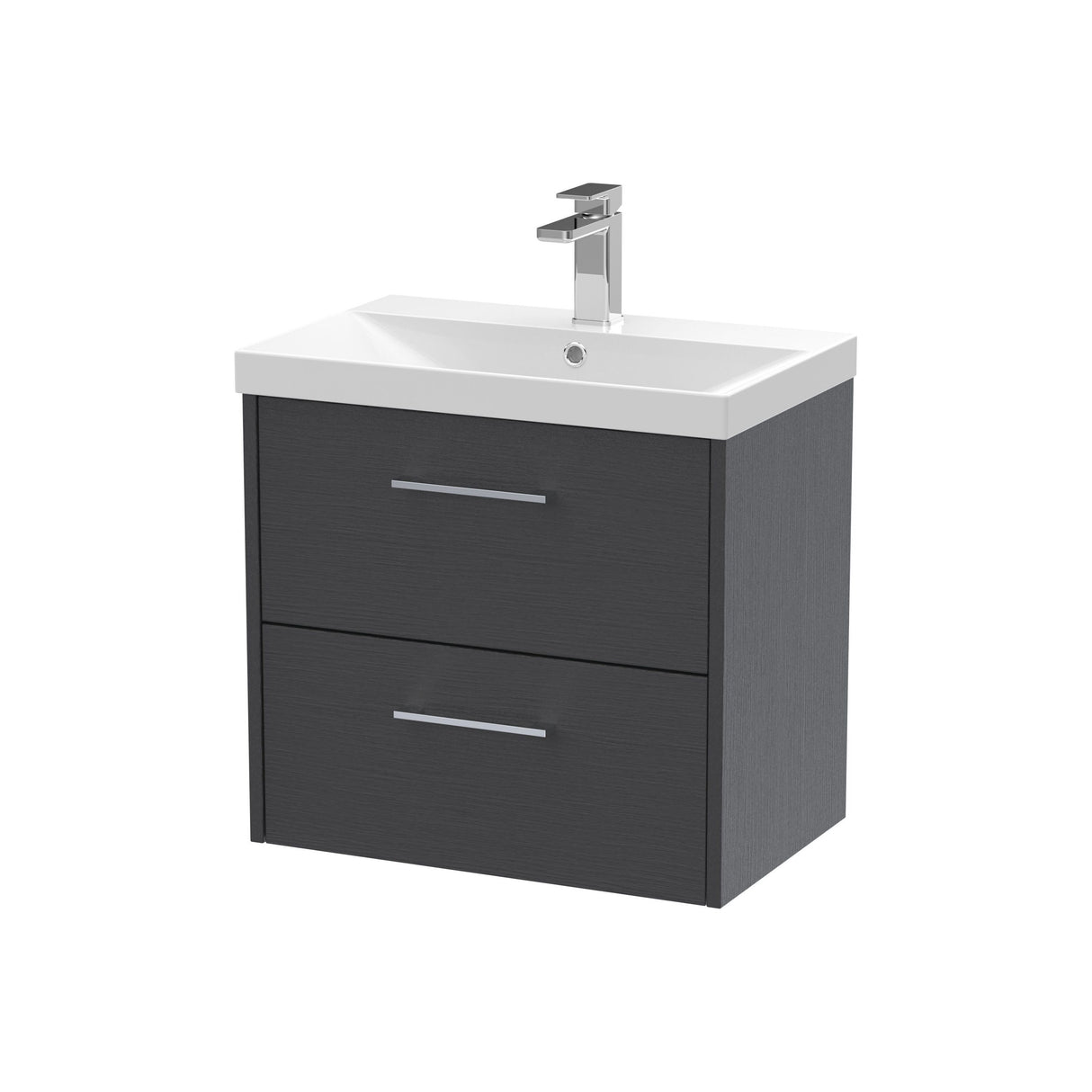 [BFPF2224D] Winshill Contemporary 2 Drawer Wall Hung Vanity Unit with Thin Edge Basin - Choice of Size and Colour - Cutout