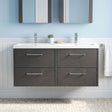 [BFPF2224F] Winshill Contemporary 4 Drawer Wall Hung Vanity Unit with Double Basin, 1200mm, Choice of Colour - Silo