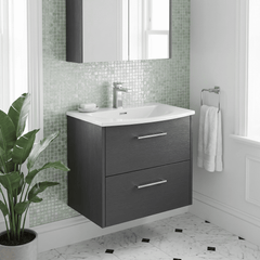 [BFPF2224G] Winshill Contemporary 2 Drawer Wall Hung Vanity Unit with Curved Basin, Choice of Colour