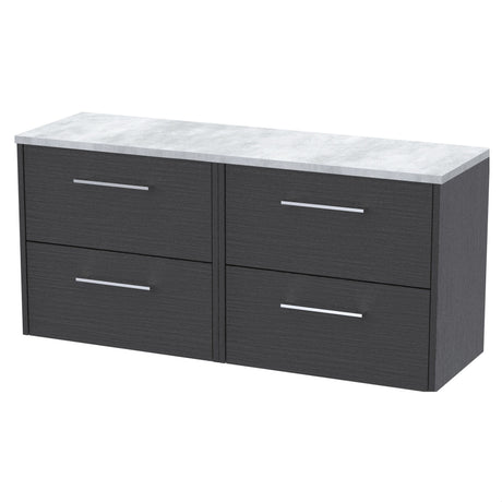 [BFPF2224LBG2] Winshill Contemporary 4 Drawer Wall Hung Vanity Unit with Bellato Grey Laminate Worktop - Choice of Colour - Cutout