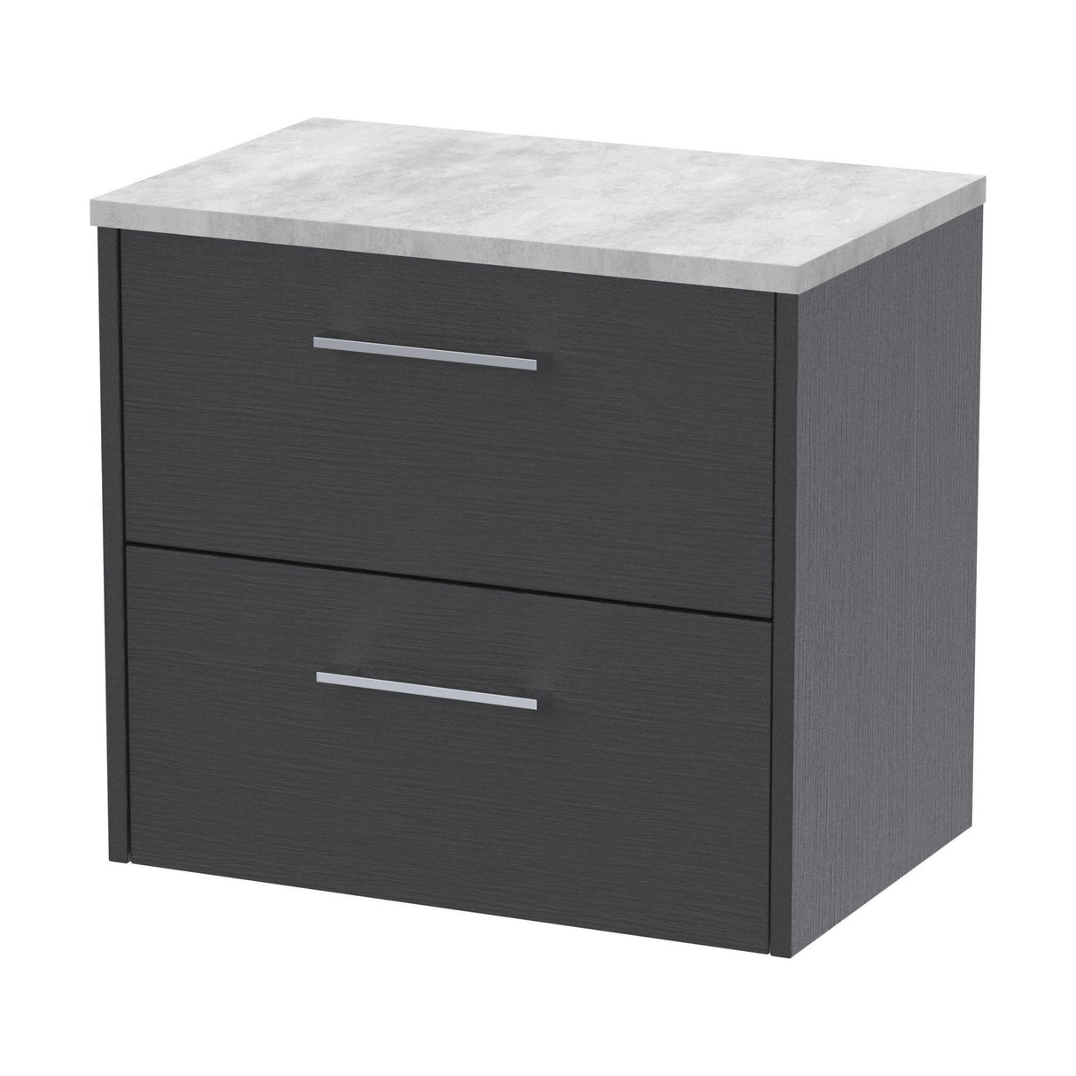 [BFPF2224LBG] Winshill Contemporary 2 Drawer Wall Hung Vanity Unit with Laminate Worktop - Choice of Size and Colour - Cutout