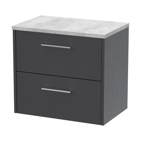 [BFPF2224LBG] Winshill Contemporary 2 Drawer Wall Hung Vanity Unit with Laminate Worktop - Choice of Size and Colour - Cutout