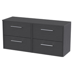 [BFPF2224W2] Winshill Contemporary 4 Drawer 1200mm Wall Hung Vanity Unit with Worktop - Choice of Colour - Cutout