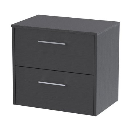[BFPF2224W] Winshill Contemporary 2 Drawer Wall Hung Vanity Unit with Worktop - Choice of Size and Colour - Cutout