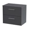 [BFPF2224W] Winshill Contemporary 2 Drawer Wall Hung Vanity Unit with Worktop - Choice of Size and Colour - Cutout
