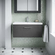 [BFPF2225A] Winshill Contemporary 1 Drawer Wall Hung Vanity Unit with Mid-Edge Basin - Choice of Size and Colour - Silo