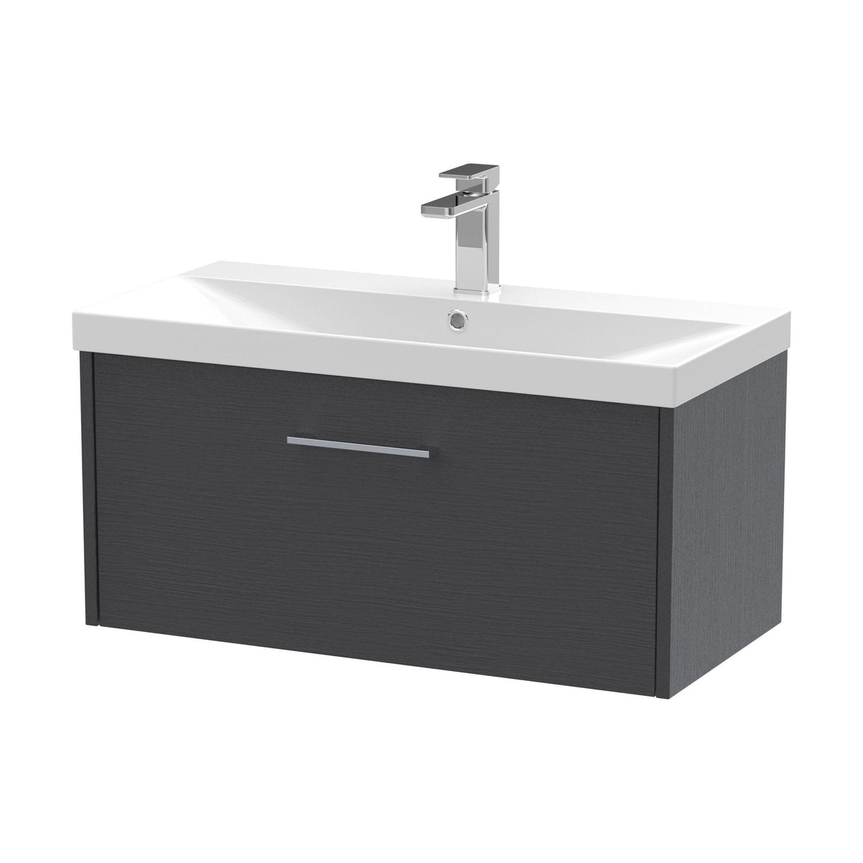 [BFPF2225D] Winshill Contemporary 1 Drawer Wall Hung Vanity Unit with Thin Edge Basin - Choice of Size and Colour - Cutout