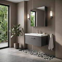 [BFPF2225D] Winshill Contemporary 1 Drawer Wall Hung Vanity Unit with Thin Edge Basin - Choice of Size and Colour