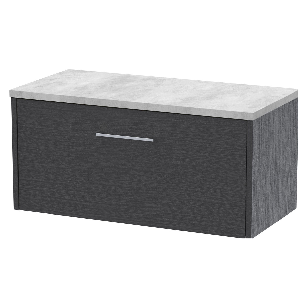 [BFPF2225LBG] Winshill Contemporary 1 Drawer Wall Hung Vanity Unit with Bellato Grey Laminate Worktop - Choice of Size and Colour - Cutout