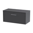 [BFPF2225W] Winshill Contemporary 1 Drawer Wall Hung Vanity Unit with Worktop, Woodgrain Dark Grey, 800mm - Cutout