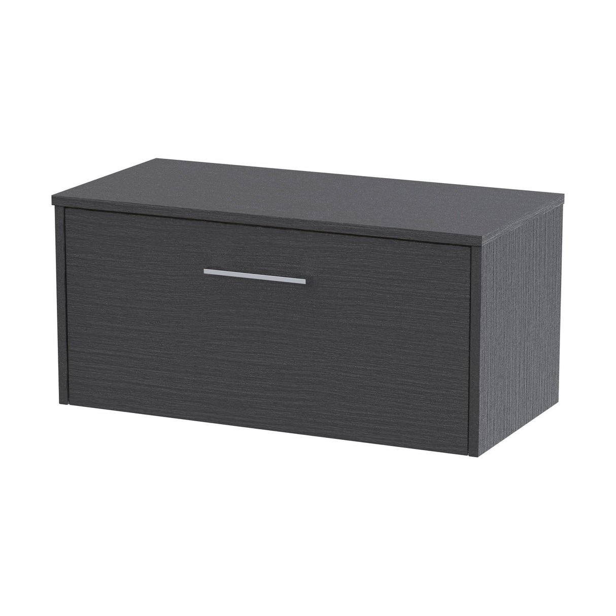 [BFPF2225W] Winshill Contemporary 1 Drawer Wall Hung Vanity Unit with Worktop, Woodgrain Dark Grey, 800mm - Cutout