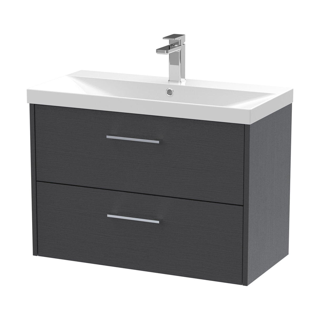 [BFPF2226D] Winshill Contemporary 2 Drawer Wall Hung Vanity Unit with Thin Edge Basin - Choice of Size and Colour - Cutout