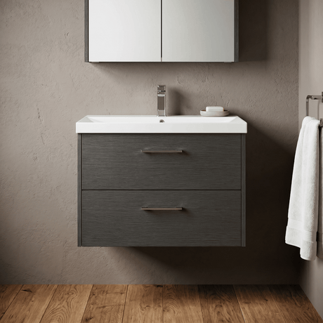 [BFPF2226D] Winshill Contemporary 2 Drawer Wall Hung Vanity Unit with Thin Edge Basin - Choice of Size and Colour - Silo