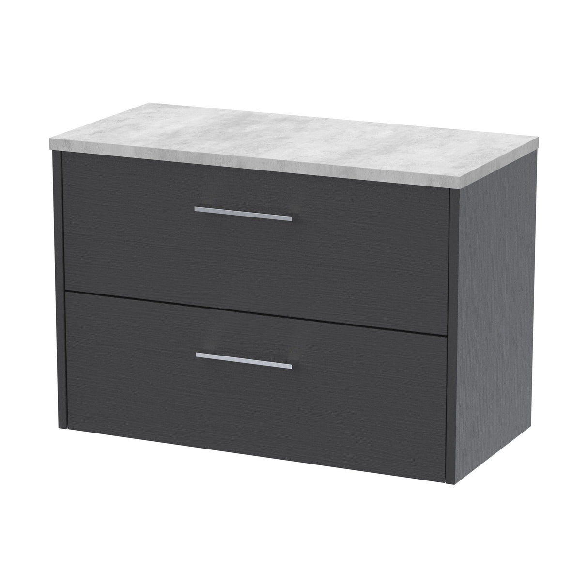 [BFPF2226LBG] Winshill Contemporary 2 Drawer Wall Hung Vanity Unit with Laminate Worktop - Choice of Size and Colour - Cutout