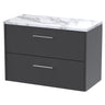 [BFPF2226LCM] Winshill Contemporary 2 Drawer Wall Hung Vanity Unit with Laminate Worktop, 800mm, Choice of Colour - Cutout