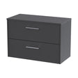 [BFPF2226W] Winshill Contemporary 2 Drawer Wall Hung Vanity Unit with Worktop, Woodgrain Dark Grey, 800mm - Cutout