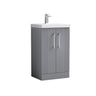[BFPF223D] Belvide Retro Partial Fluted 2 Door Floor Standing Vanity Basin Unit with Thin-Edge Basin, Choice of Size and Colour - Cutout