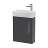 [BFPF2261L] Winshill Contemporary 1 Door Wall Hung Cloakroom Vanity Unit with Basin - Choice of Orientation and Colour - Cutout
