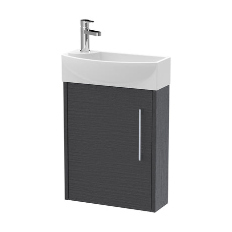 [BFPF2261R] Winshill Contemporary 1 Door Wall Hung Cloakroom Vanity Unit with Basin - Choice of Orientation and Colour - Cutout