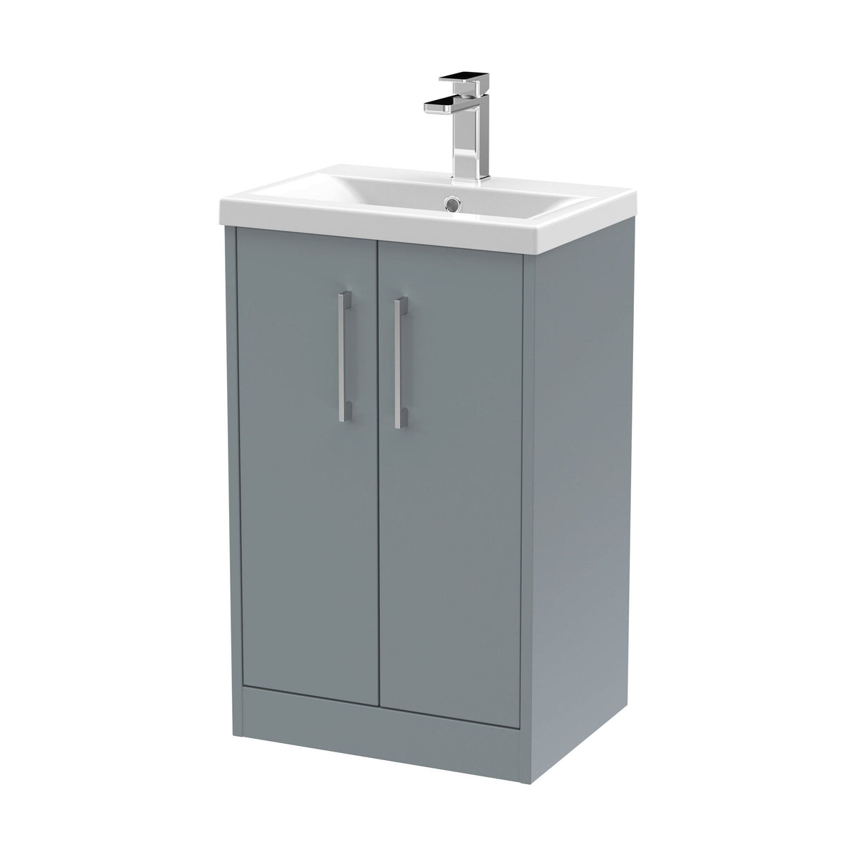 [BFPF2301A] Winshill Contemporary 2 Door Floor Standing Vanity Basin Unit with Mid-Edge Basin, Choice of Size and Colour - Cutout