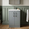[BFPF2301A] Winshill Contemporary 2 Door Floor Standing Vanity Basin Unit with Mid-Edge Basin, Choice of Size and Colour - Silo