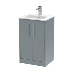 [BFPF2301B] Winshill Contemporary 2 Door Floor Standing Vanity Unit with Minimalist Basin - Choice of Size and Colour - Cutout