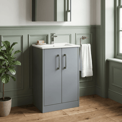 [BFPF2301B] Winshill Contemporary 2 Door Floor Standing Vanity Unit with Minimalist Basin - Choice of Size and Colour