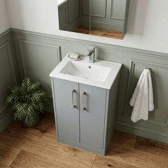 [BFPF2301B] Winshill Contemporary 2 Door Floor Standing Vanity Unit with Minimalist Basin - Choice of Size and Colour