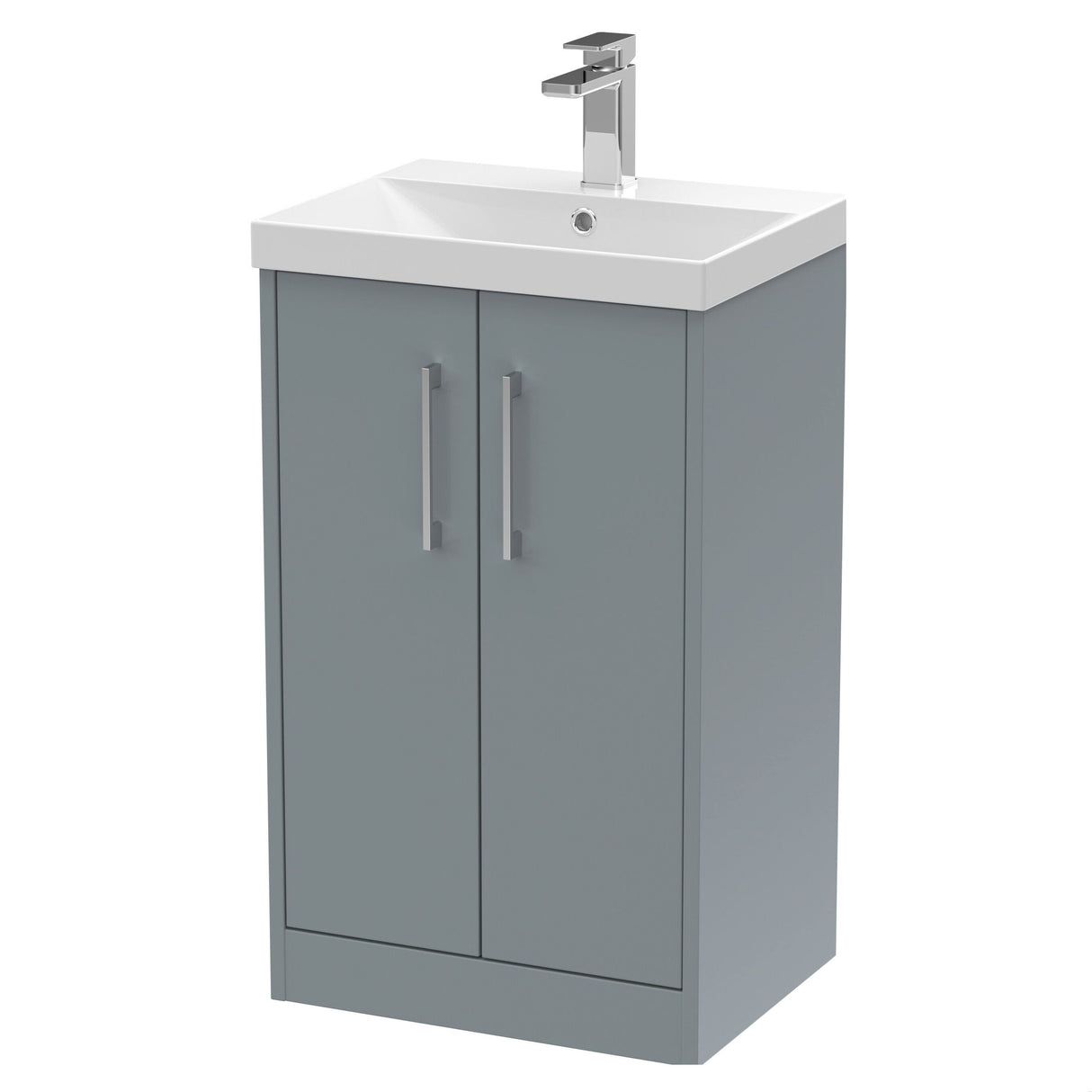 [BFPF2301D] Winshill Contemporary 2 Door Floor Standing Vanity Unit with Thin Edge Basin - Choice of Size and Colour - Cutout