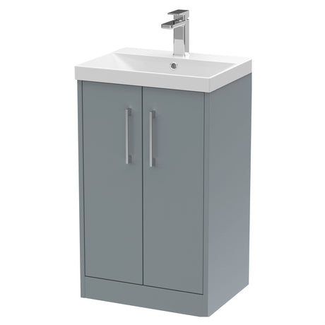 [BFPF2301D] Winshill Contemporary 2 Door Floor Standing Vanity Unit with Thin Edge Basin - Choice of Size and Colour - Cutout