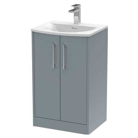 [BFPF2301G] Winshill Contemporary 2 Door Floor Standing Vanity Unit with Curved Basin - Choice of Size and Colour - Cutout