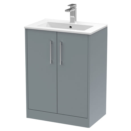 [BFPF2303B] Winshill Contemporary 2 Door Floor Standing Vanity Unit with Minimalist Basin - Choice of Size and Colour - Cutout