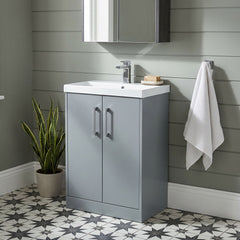 [BFPF2303D] Winshill Contemporary 2 Door Floor Standing Vanity Unit with Thin Edge Basin - Choice of Size and Colour