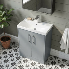 [BFPF2303D] Winshill Contemporary 2 Door Floor Standing Vanity Unit with Thin Edge Basin - Choice of Size and Colour