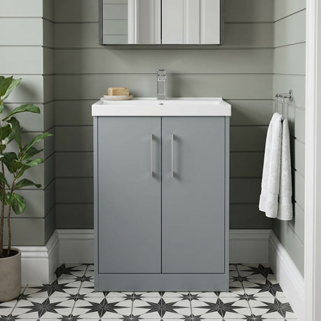 [BFPF2303D] Winshill Contemporary 2 Door Floor Standing Vanity Unit with Thin Edge Basin - Choice of Size and Colour - Silo