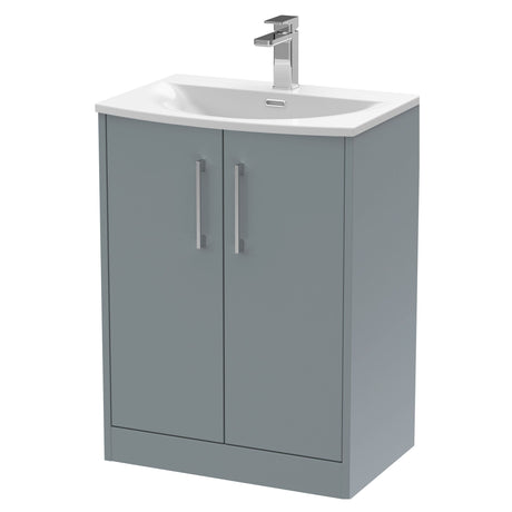 [BFPF2303G] Winshill Contemporary 2 Door Floor Standing Vanity Unit with Curved Basin - Choice of Size and Colour - Cutout