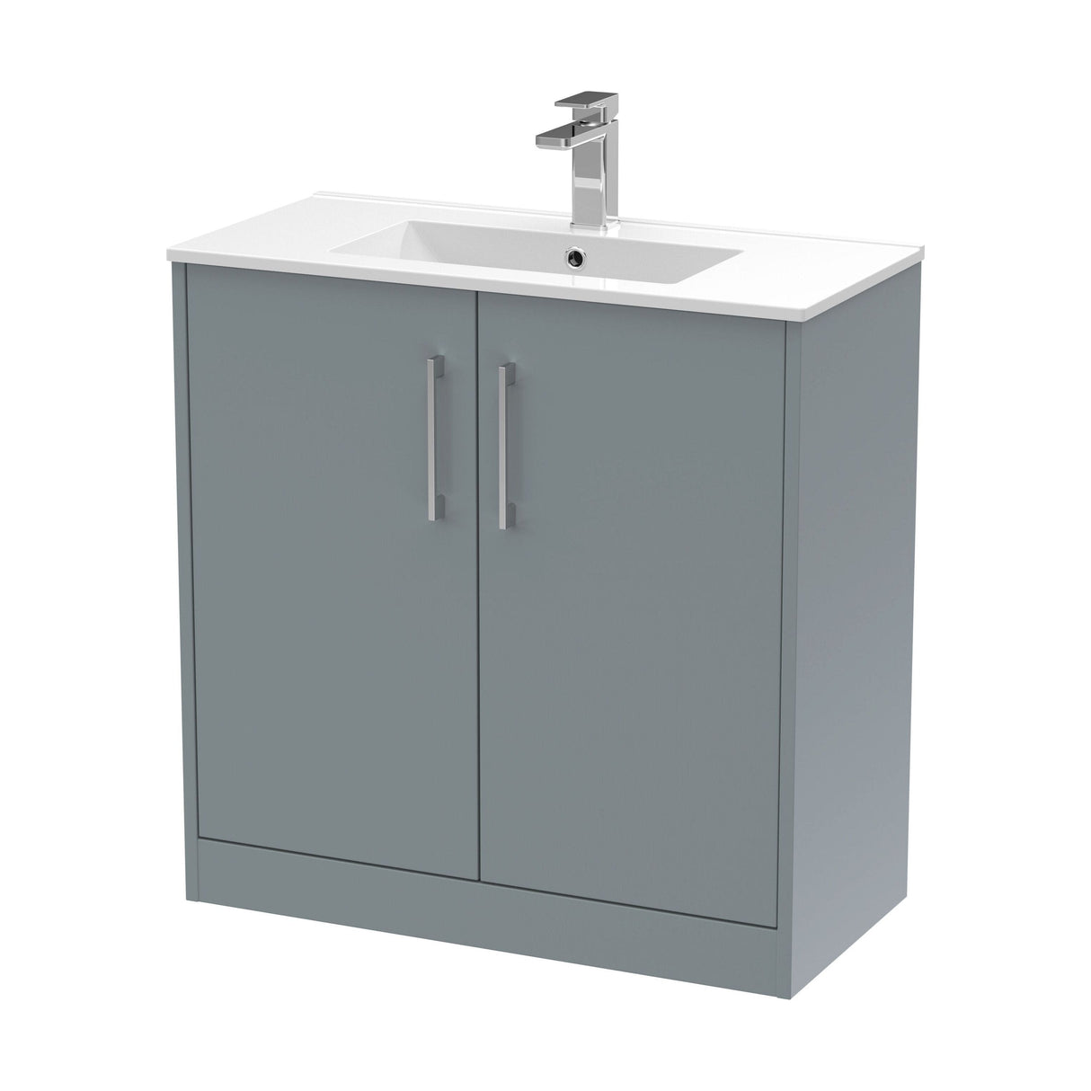 [BFPF2305B] Winshill Contemporary 2 Door Floor Standing Vanity Unit with Minimalist Basin - Choice of Size and Colour - Cutout