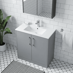 [BFPF2305B] Winshill Contemporary 2 Door Floor Standing Vanity Unit with Minimalist Basin - Choice of Size and Colour