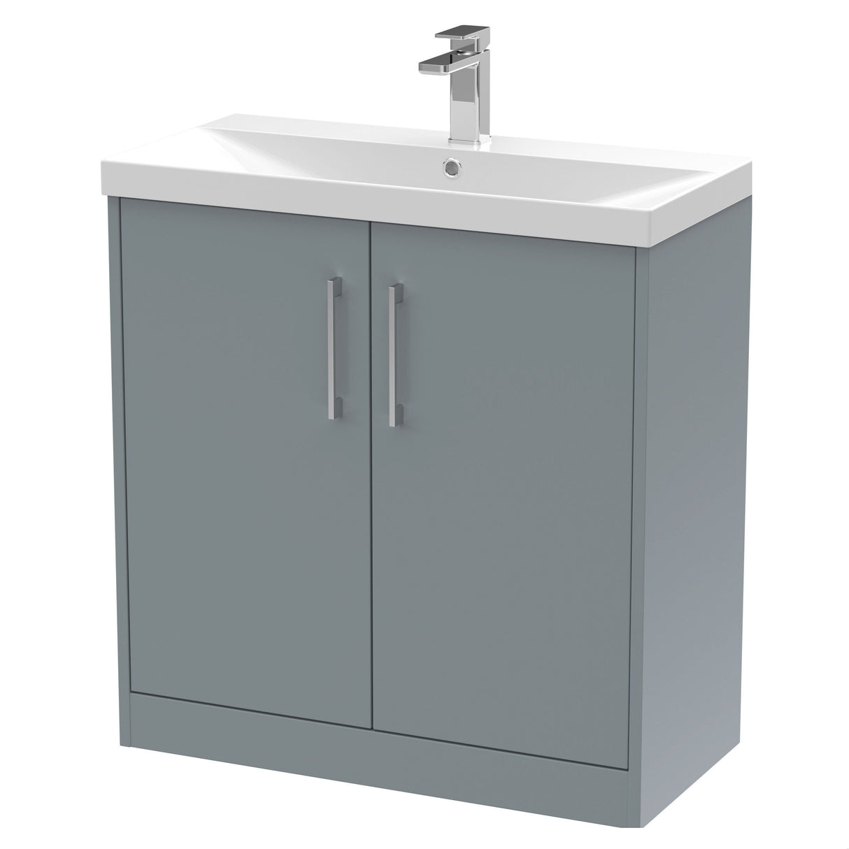[BFPF2305D] Winshill Contemporary 2 Door Floor Standing Vanity Unit with Thin Edge Basin - Choice of Size and Colour - Cutout