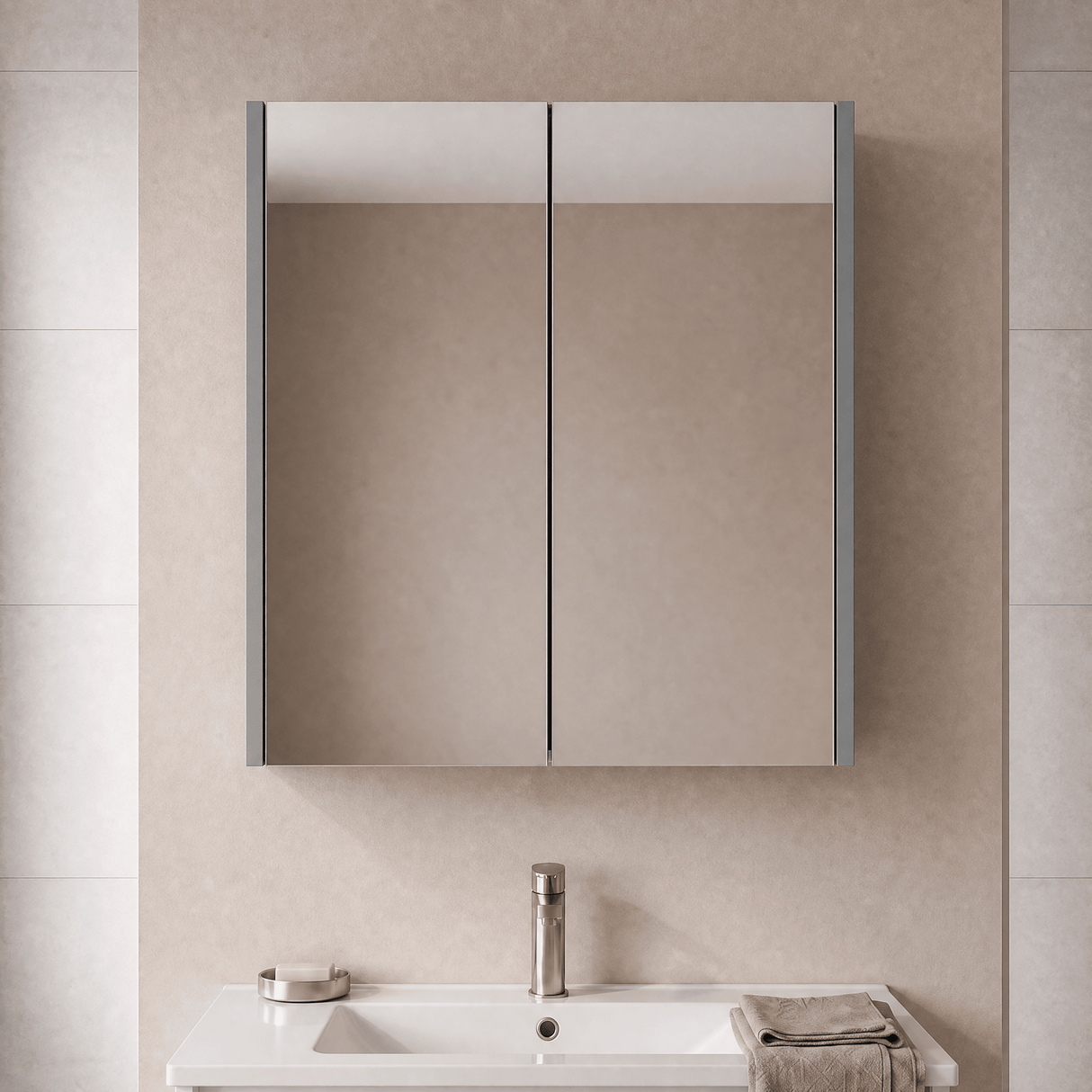 [BFPF2317] Winshill Wall Hung Mirror Cabinet Unit, 600mm, Choice of Colour