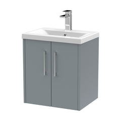 [BFPF2321A] Winshill Contemporary 2 Door Wall Hung Vanity Unit with Mid-Edge Basin, Grey, 500mm - Cutout