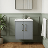 [BFPF2321A] Winshill Contemporary 2 Door Wall Hung Vanity Unit with Mid-Edge Basin - Choice of Size and Colour - Silo