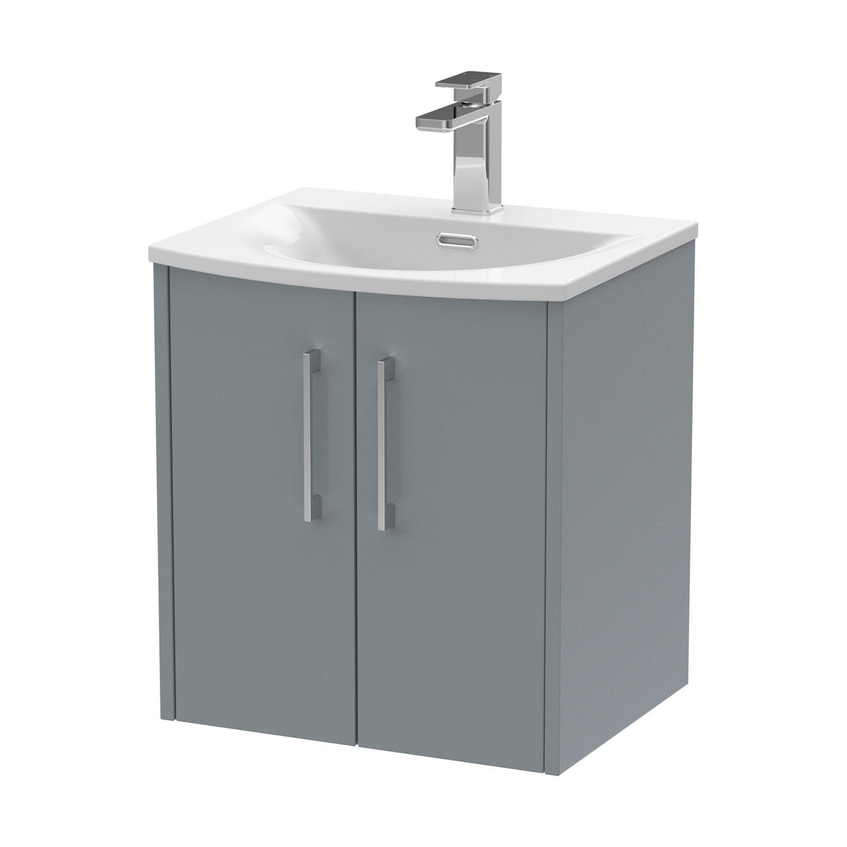 [BFPF2321G] Winshill Contemporary 2 Door Wall Hung Vanity Unit with Curved Basin - Choice of Size and Colour - Cutout