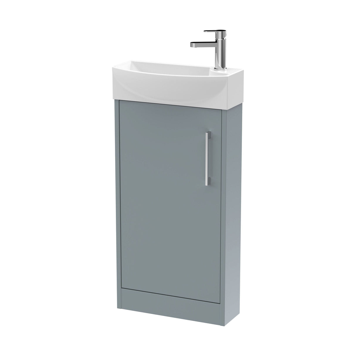 [BFPF2321L] Winshill Contemporary 1 Door Floor Standing Cloakroom Vanity Unit with Basin - Choice of Orientation and Colour - Cutout