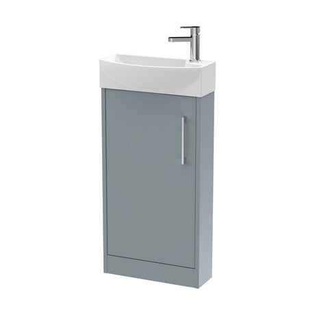 [BFPF2321L] Winshill Contemporary 1 Door Floor Standing Cloakroom Vanity Unit with Basin - Choice of Orientation and Colour - Cutout