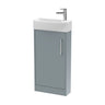 [BFPF2321L] Winshill Contemporary 1 Door Floor Standing Cloakroom Vanity Unit with Basin - Choice of Orientation and Colour - Cutout